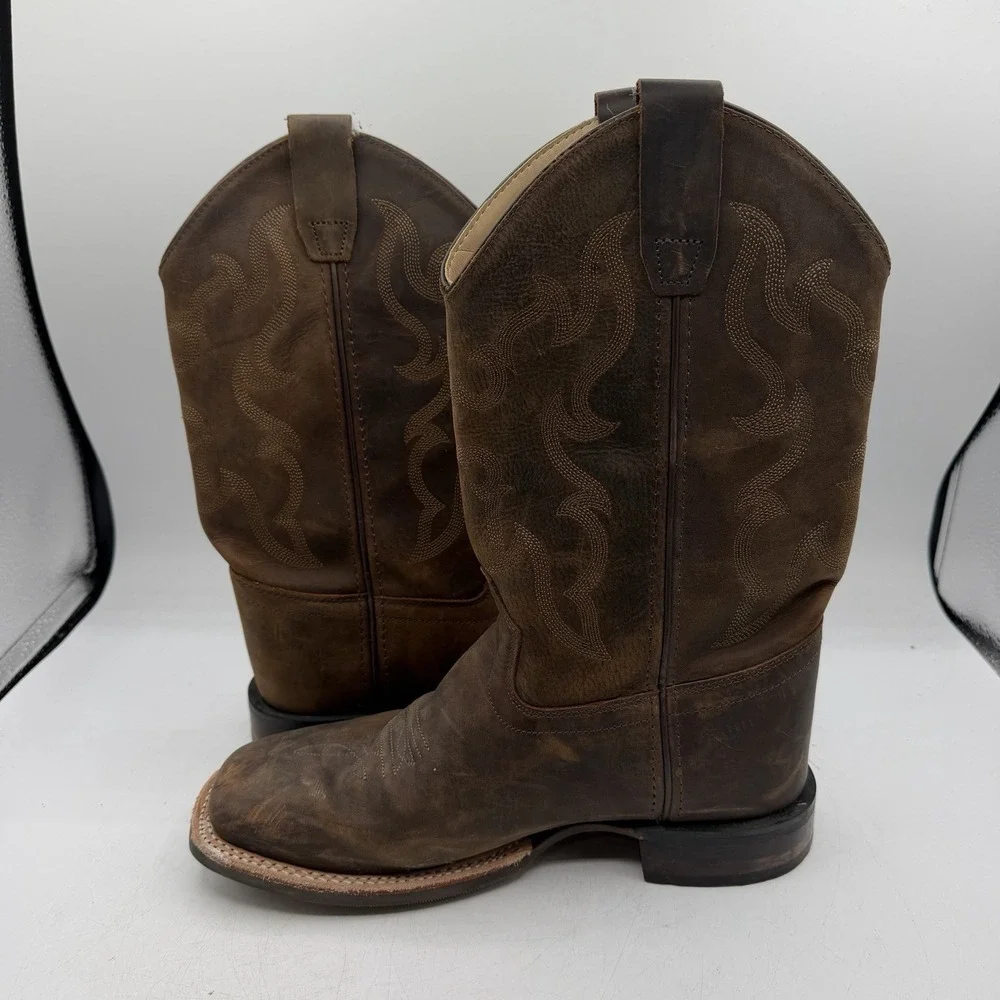 Cody James Western Boots BIG KIDS Size 6.0 D Brown Leather Square Toe BBSC1904